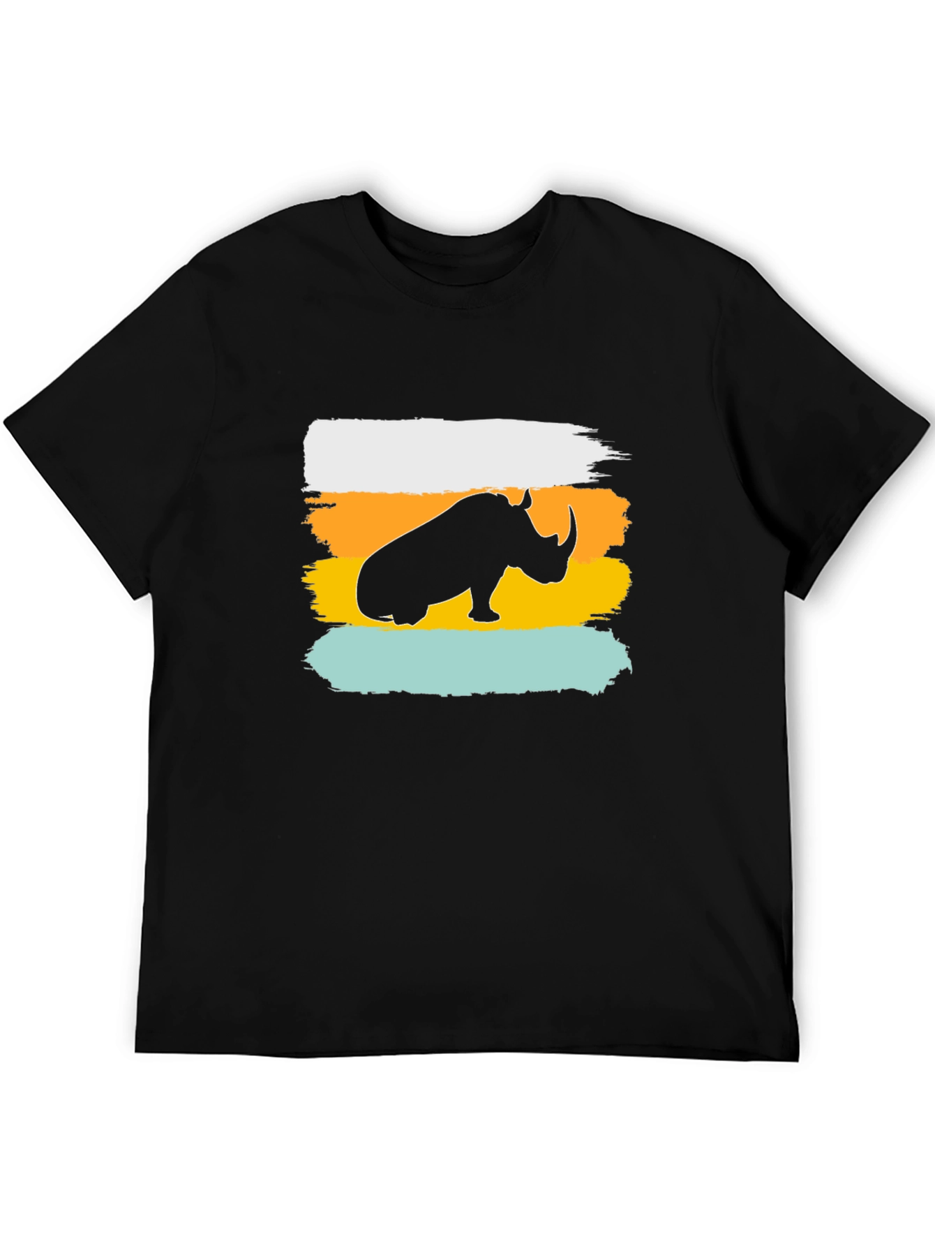 Rhino Silhouette Mens Graphic Tee - Black