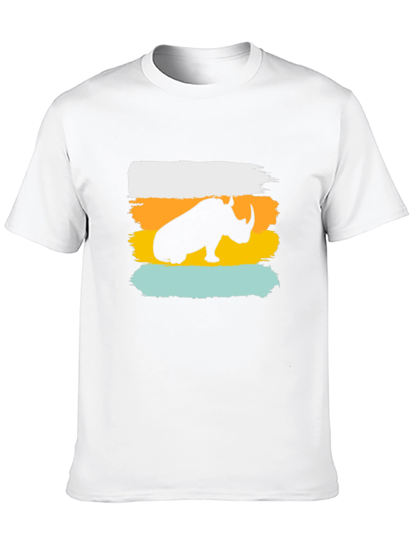 Rhino Silhouette Mens Graphic Tee - Black