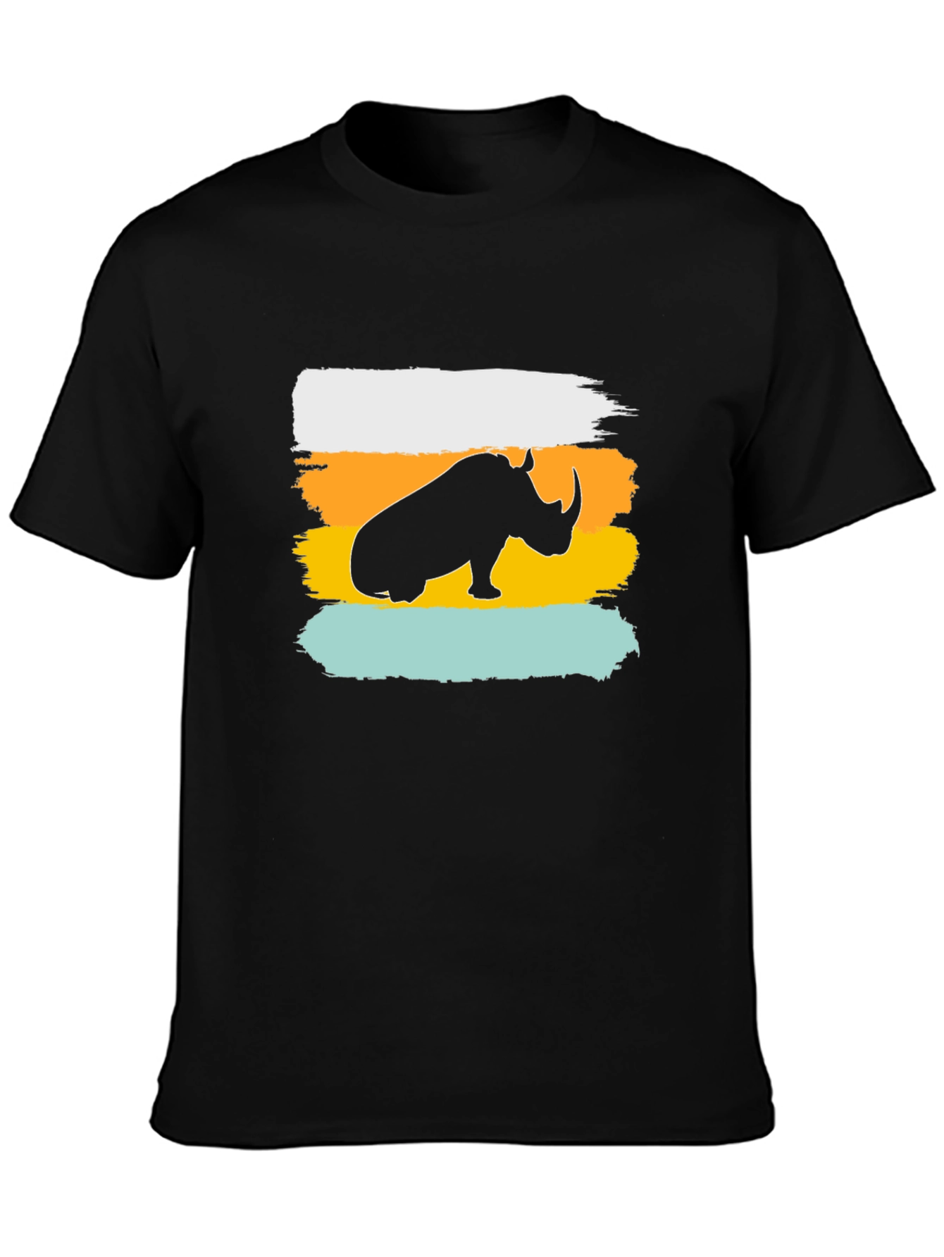 Rhino Silhouette Mens Graphic Tee - Black