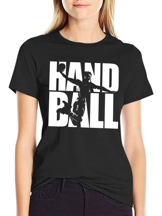 Handball Graphic T-Shirt - Black Cotton Tee