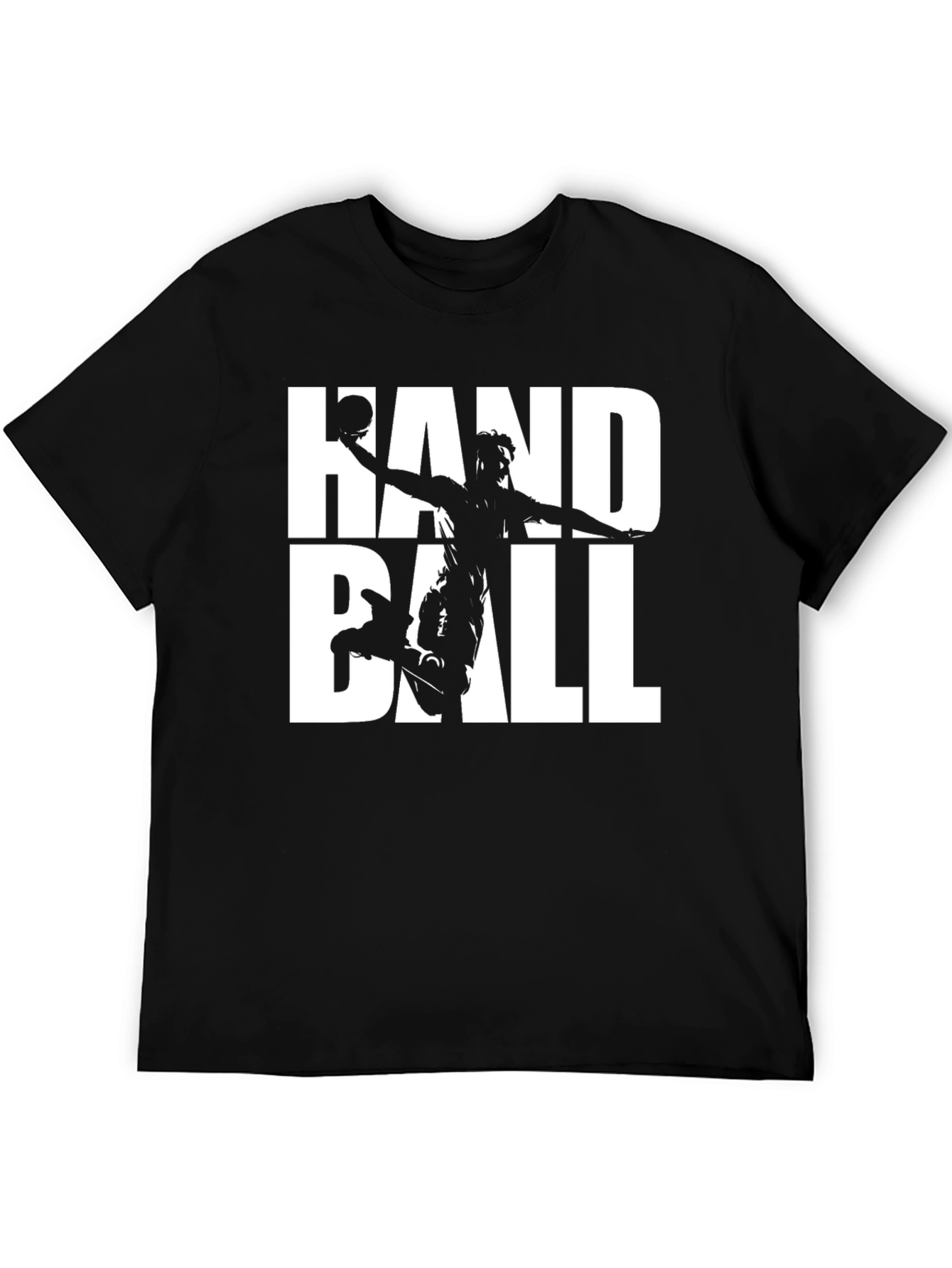 Handball Graphic T-Shirt - Black Cotton Tee