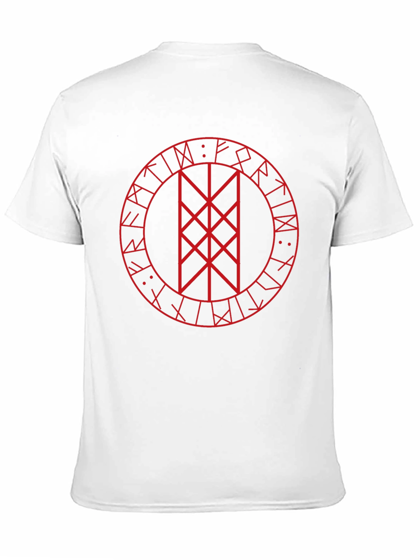 Red Bindrune Viking T-Shirt - Black