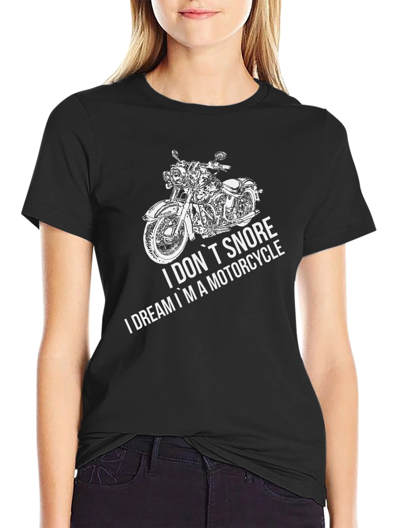 Motorcycle Dreamer Graphic Tee - Black Cotton T-Shirt