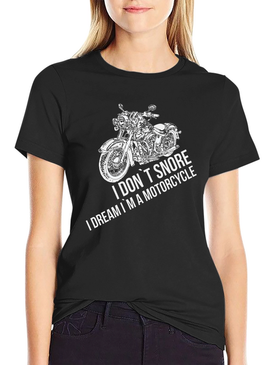 Motorcycle Dreamer Graphic Tee - Black Cotton T-Shirt