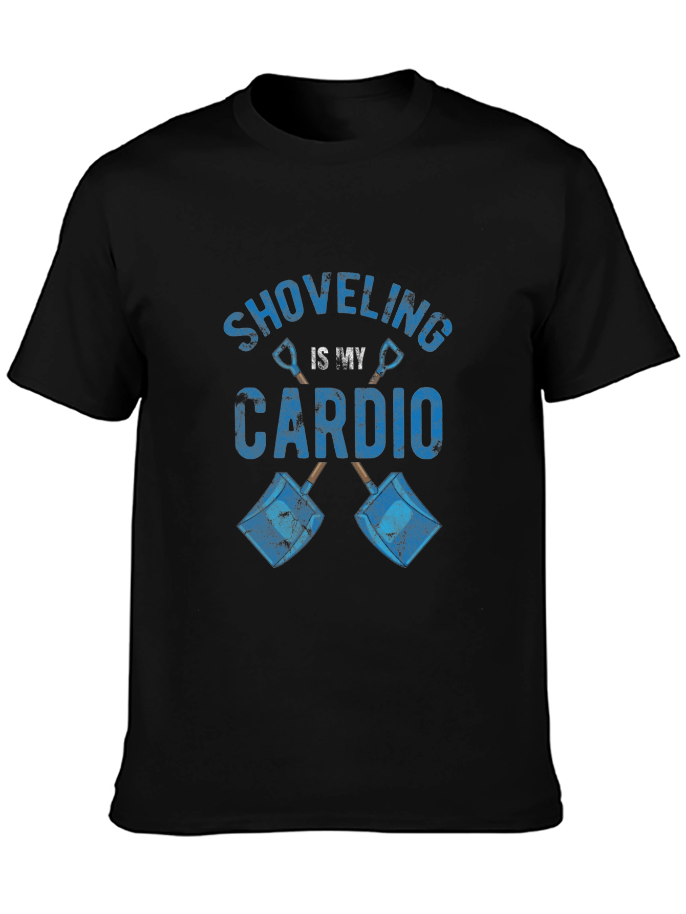 Shoveling is My Cardio Graphic Tee - Black