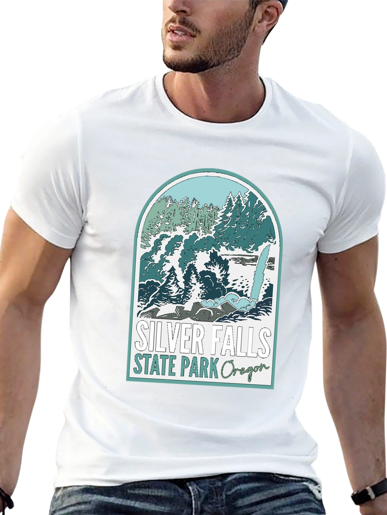 Silver Falls State Park Oregon Black T-Shirt