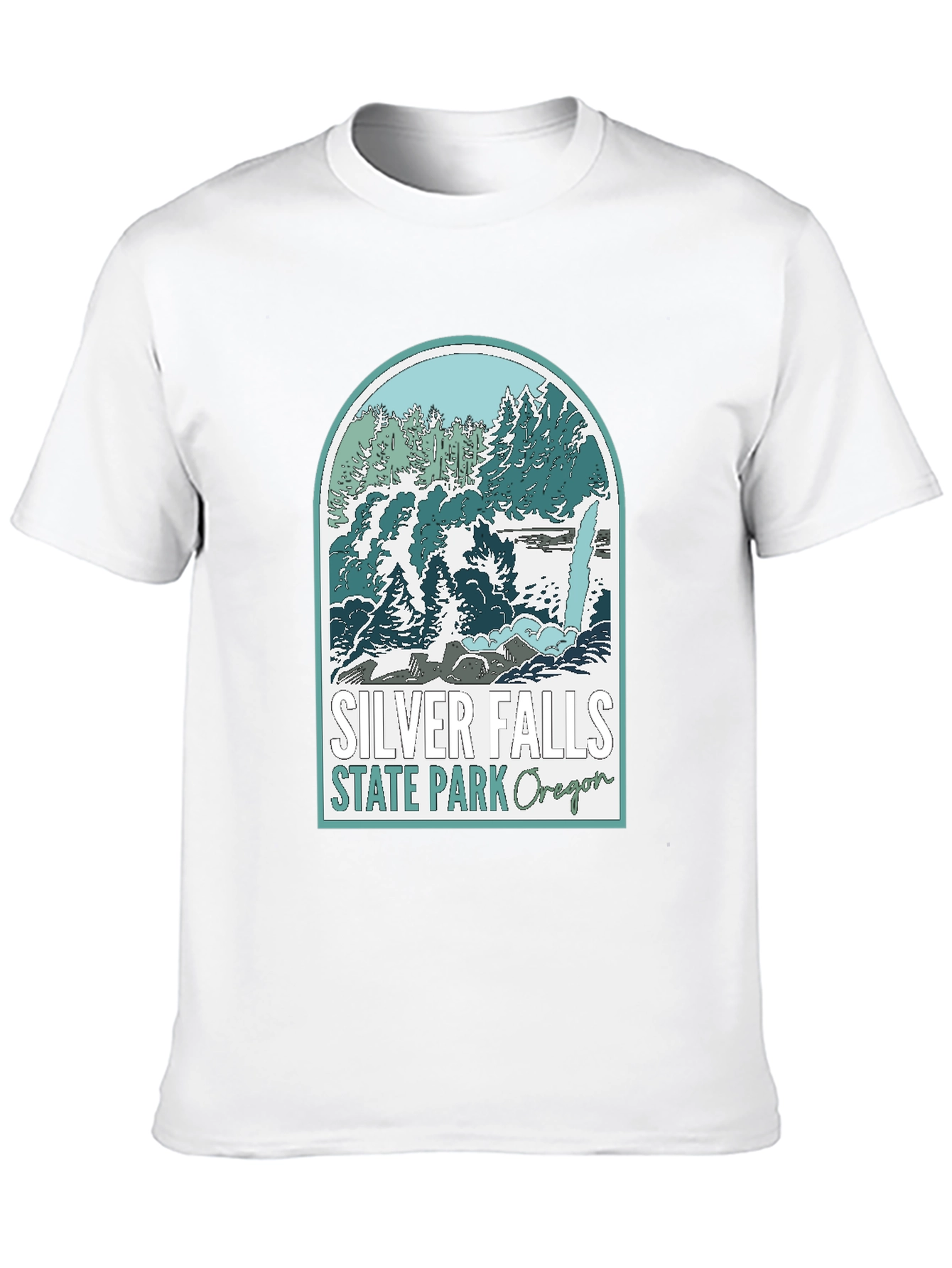 Silver Falls State Park Oregon Black T-Shirt