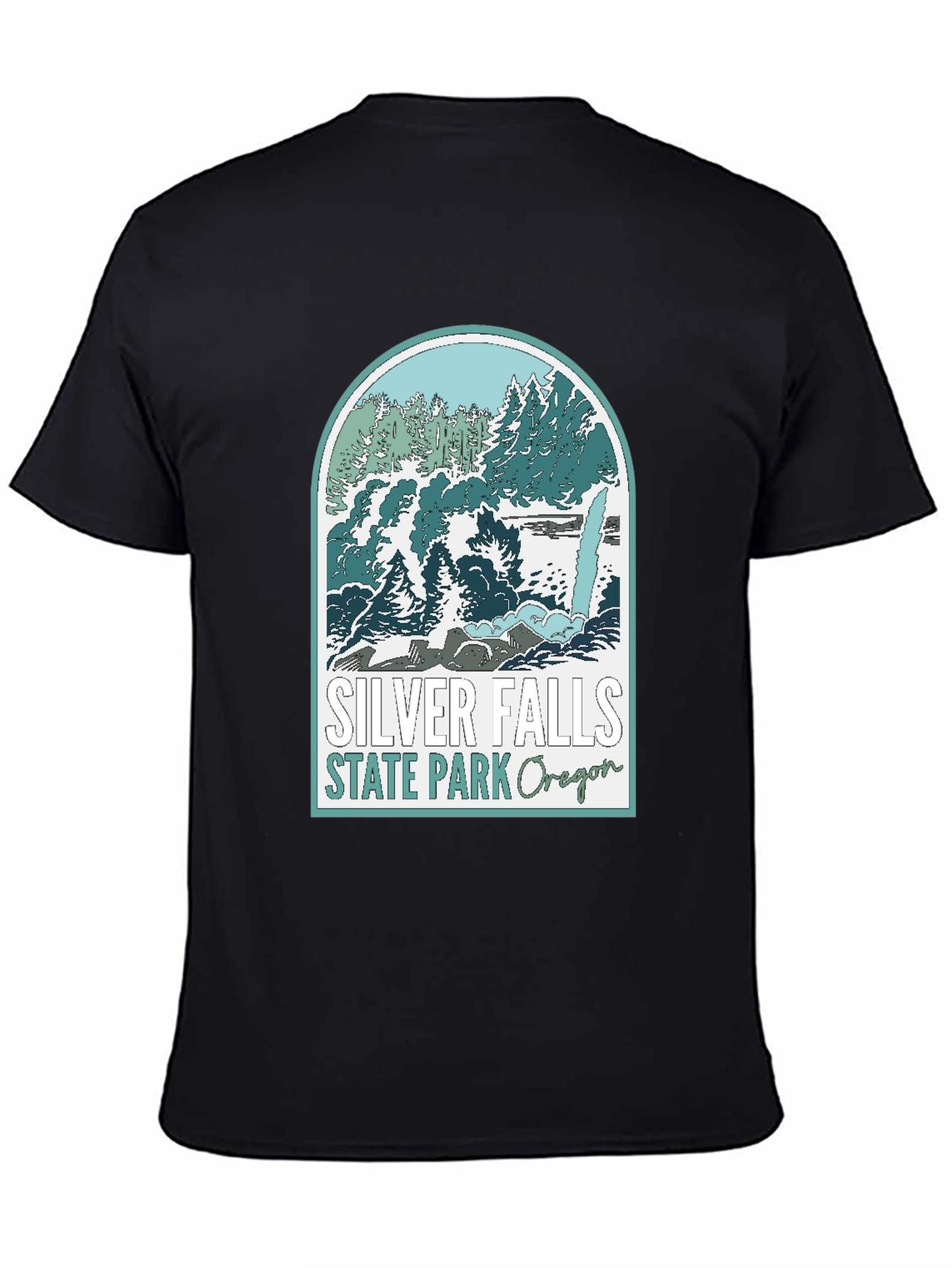 Silver Falls State Park Oregon Black T-Shirt