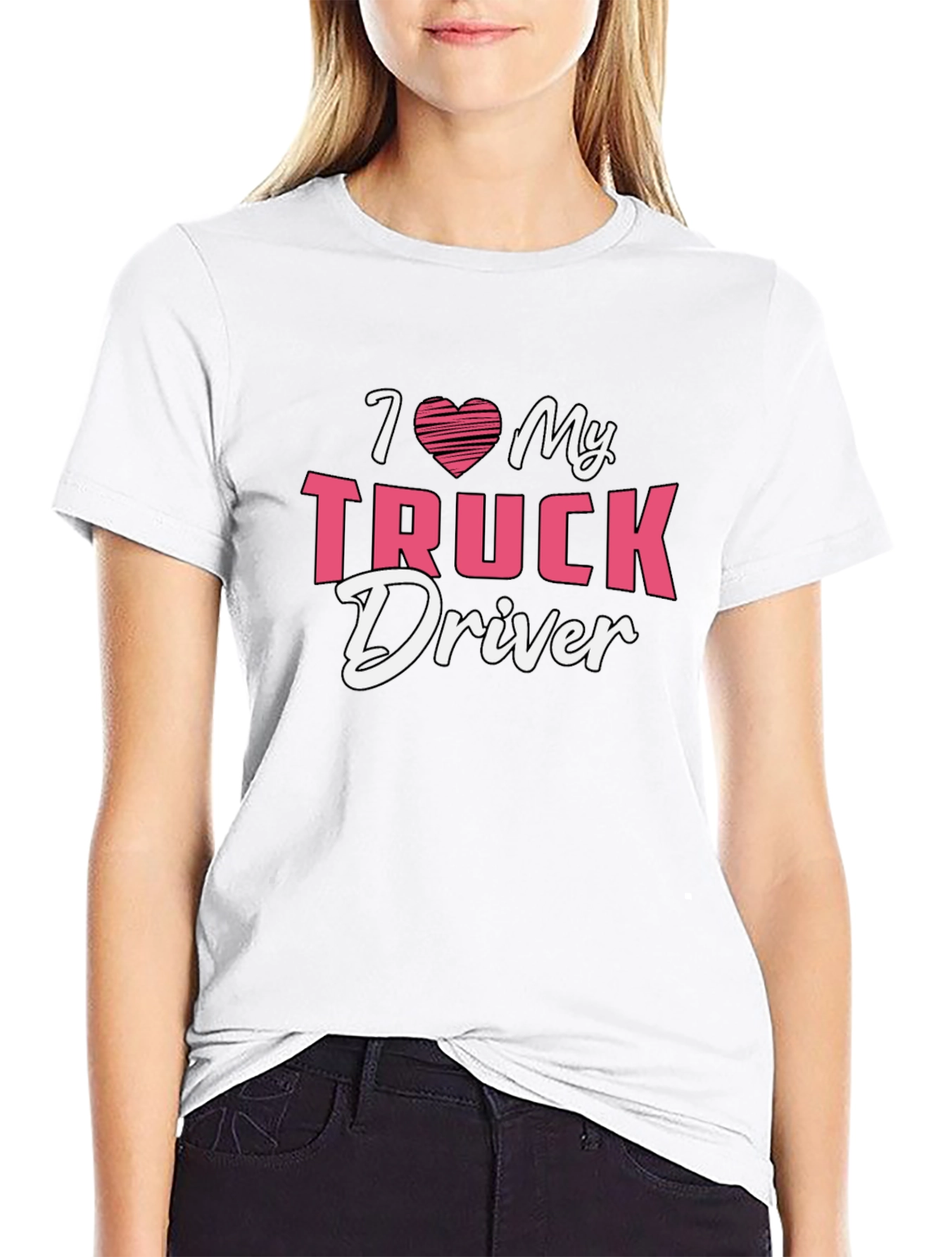 I Heart My Truck Driver Tee - Black
