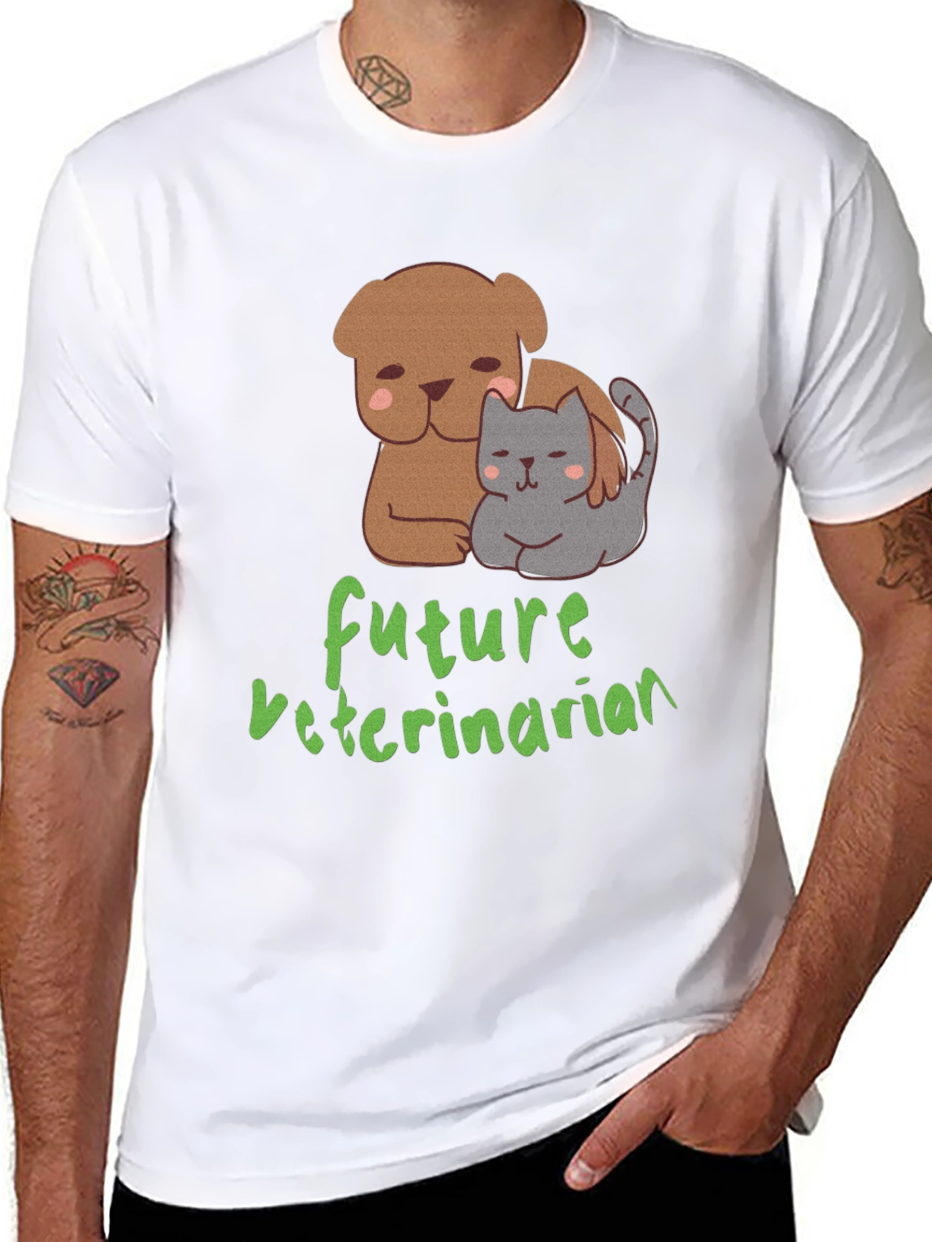 Future Veterinarian T-Shirt: Cute Dog & Cat Design