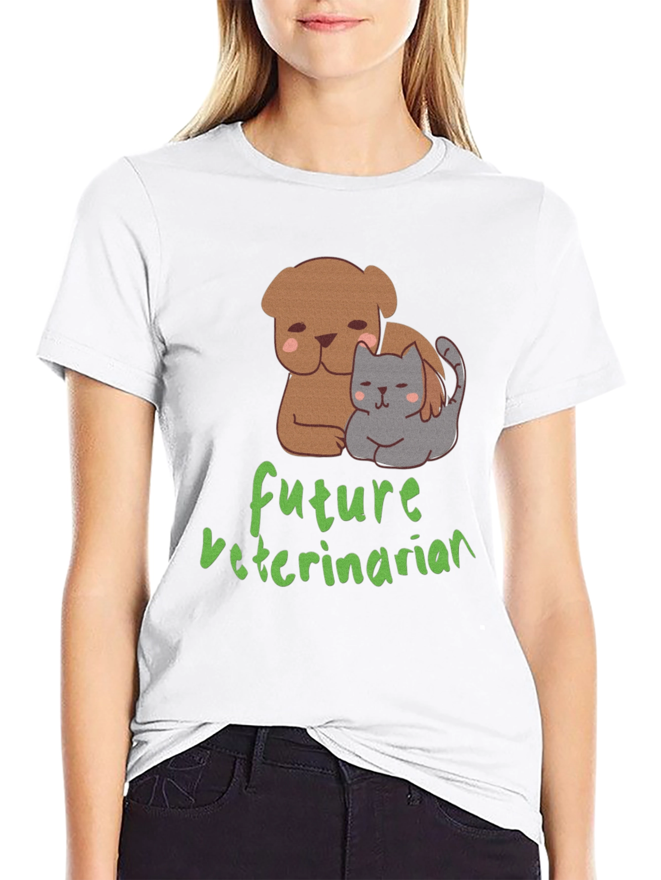 Future Veterinarian T-Shirt: Cute Dog & Cat Design