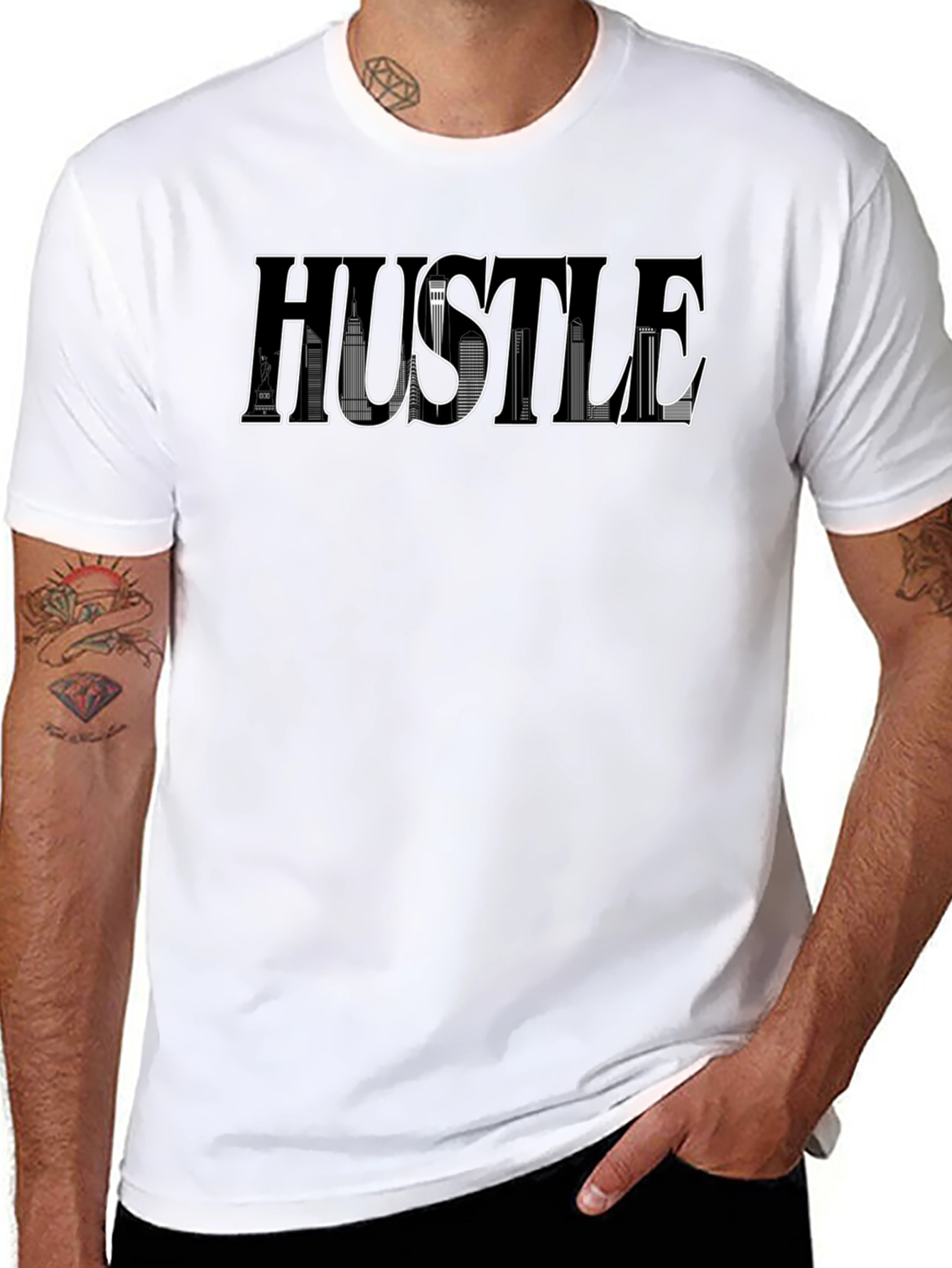 Hustle Skyline Graphic Tee - Black
