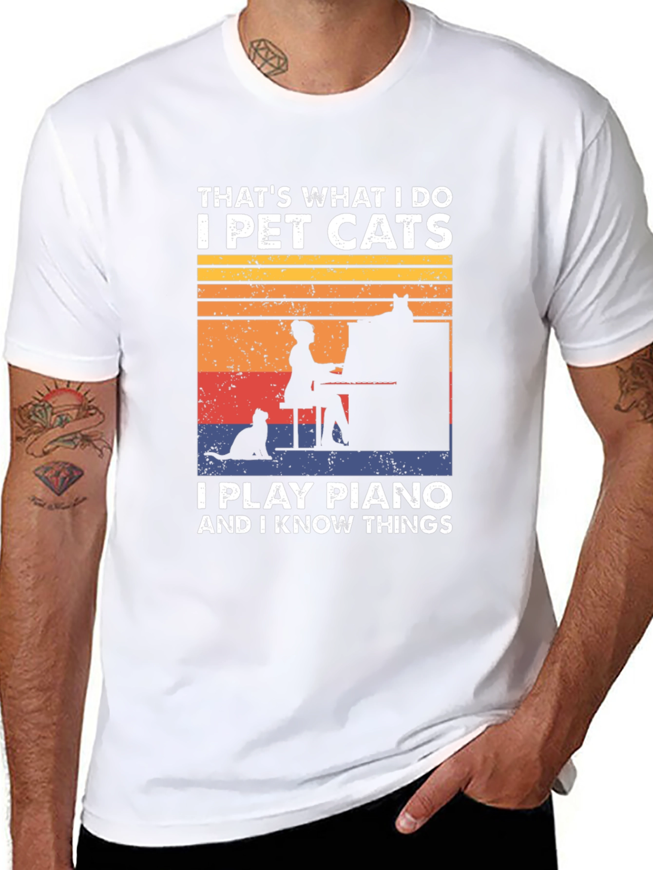 Thats What I Do Cat Piano T-Shirt