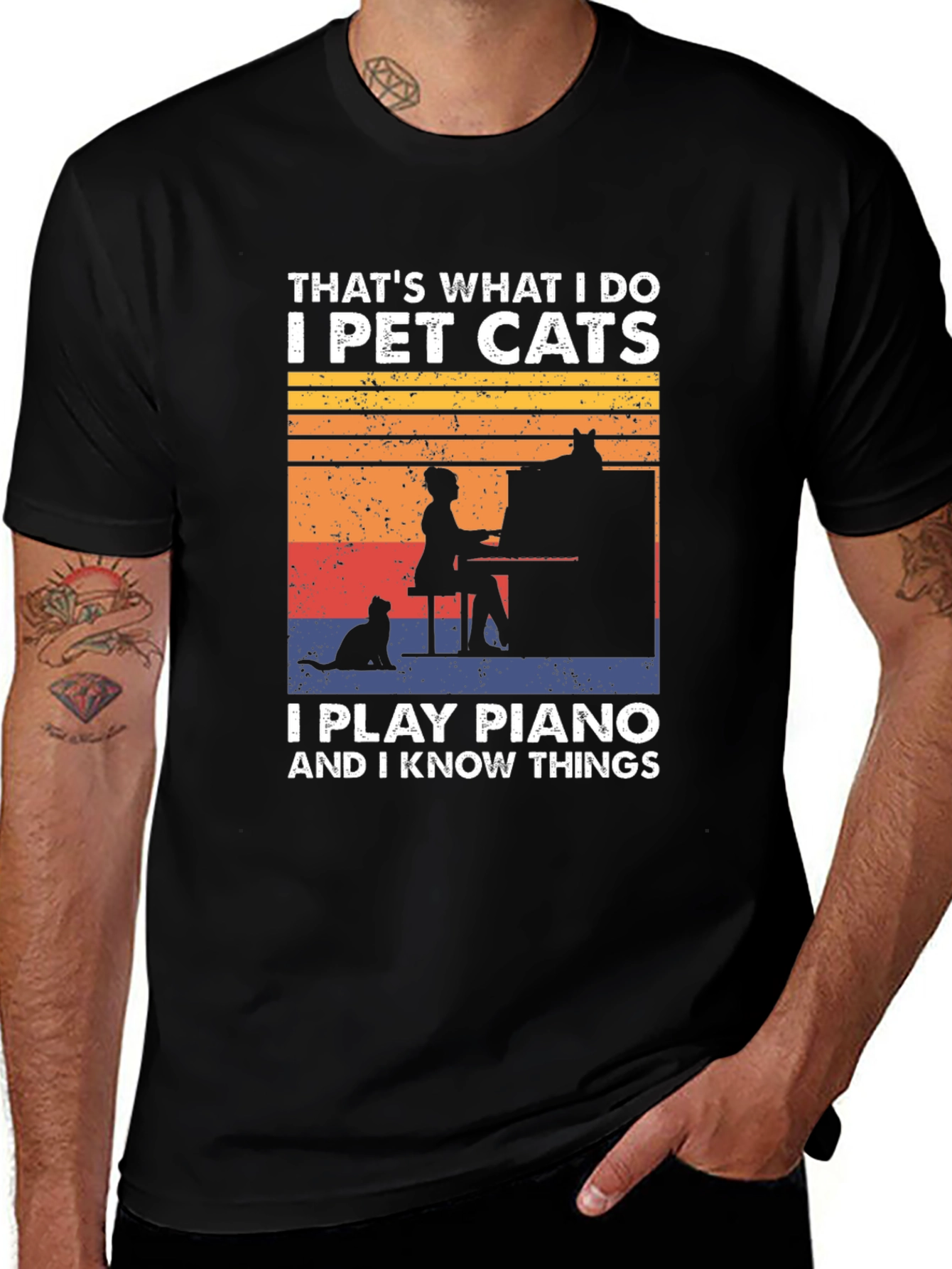 Thats What I Do Cat Piano T-Shirt