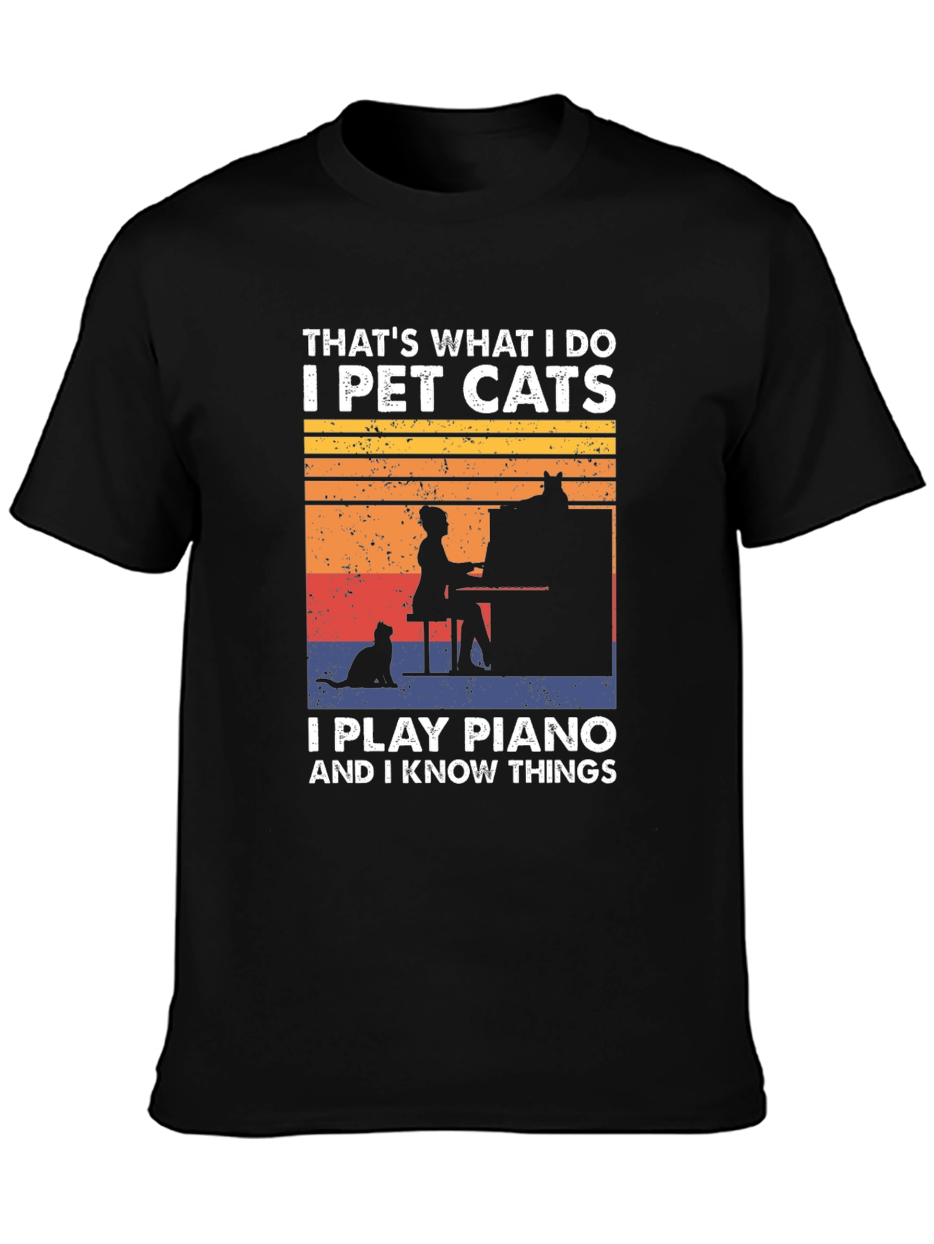 Thats What I Do Cat Piano T-Shirt