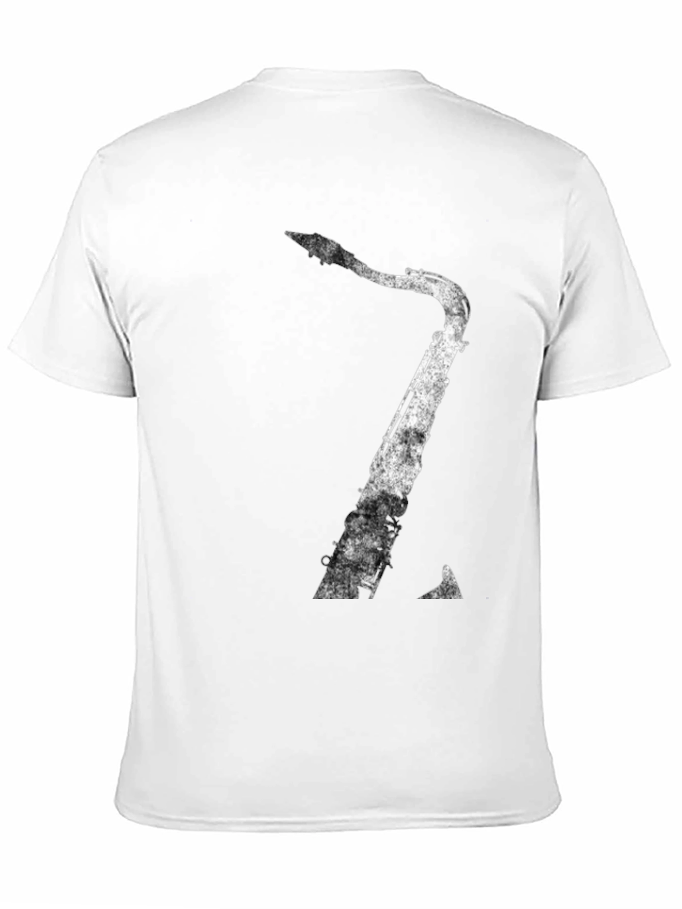 Saxophone Graphic Print T-Shirt - Black