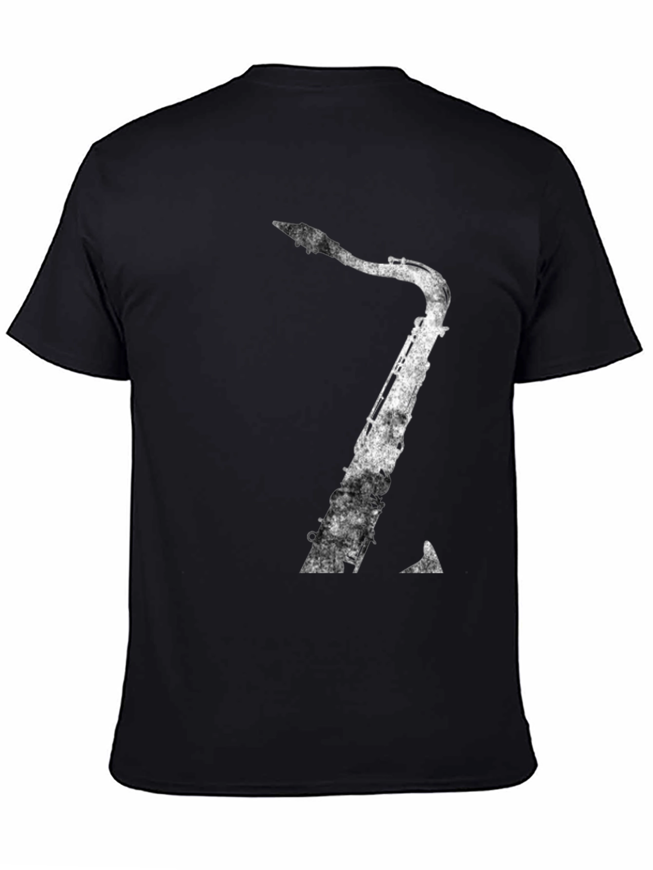 Saxophone Graphic Print T-Shirt - Black