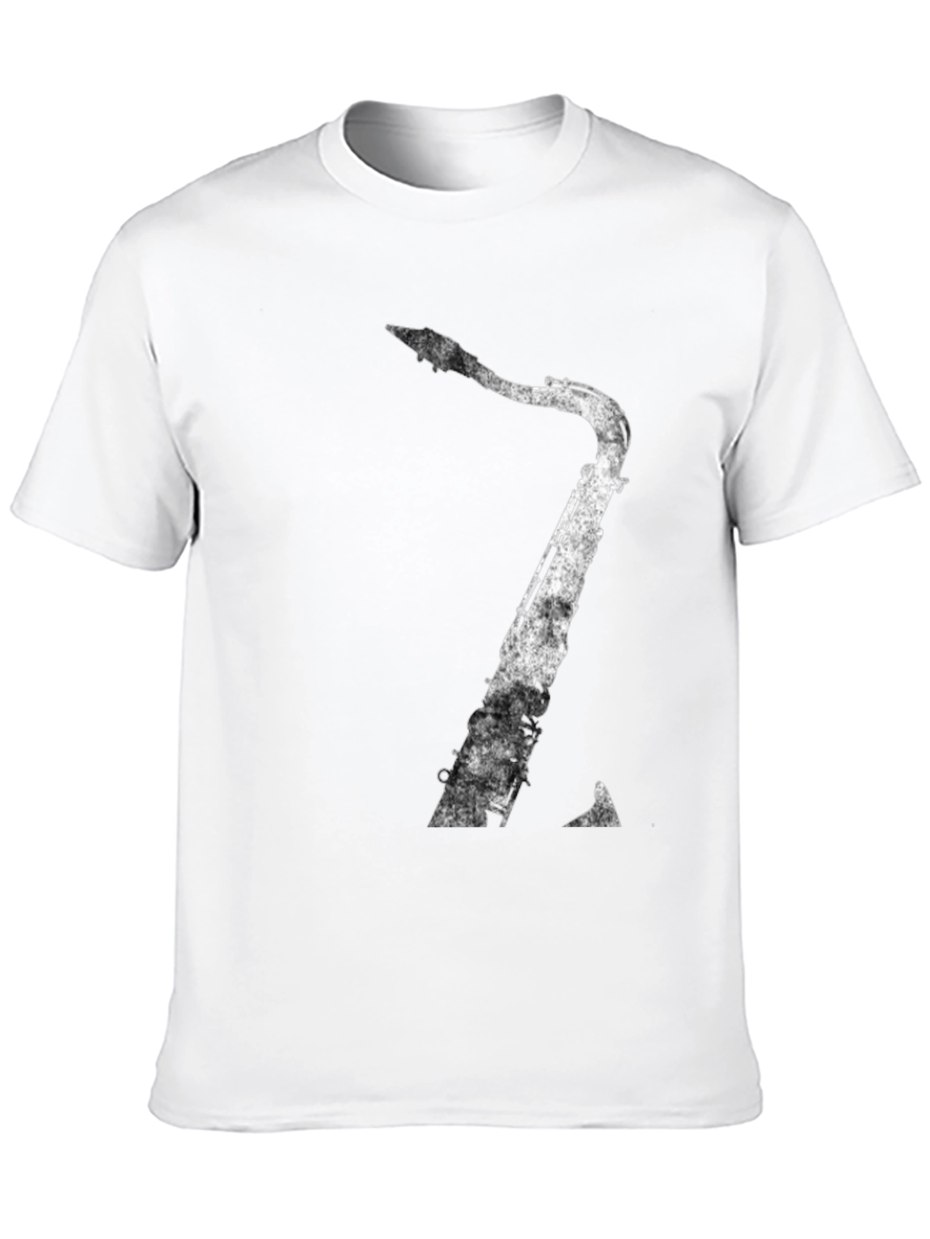 Saxophone Graphic Print T-Shirt - Black