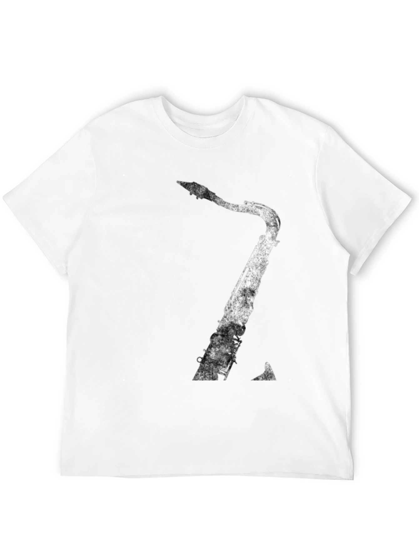 Saxophone Graphic Print T-Shirt - Black