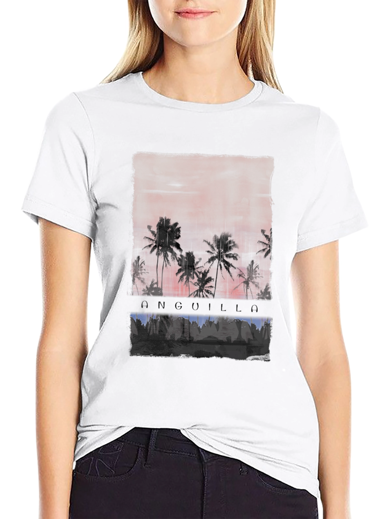 Anguilla Palm Tree Sunset T-Shirt