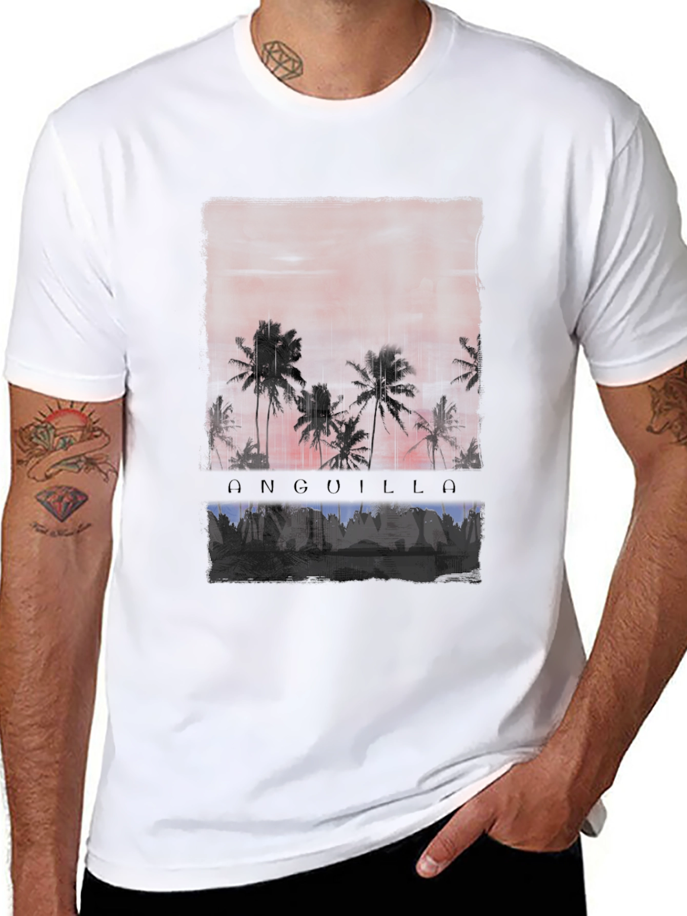 Anguilla Palm Tree Sunset T-Shirt