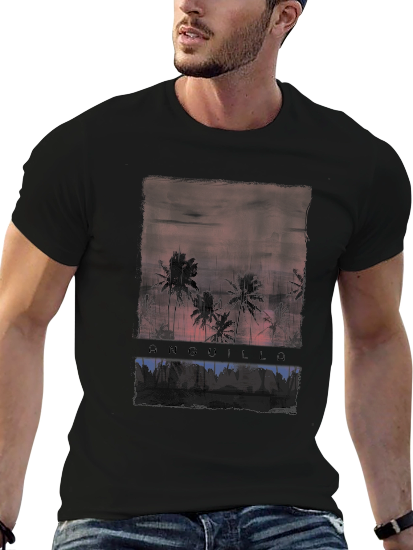 Anguilla Palm Tree Sunset T-Shirt