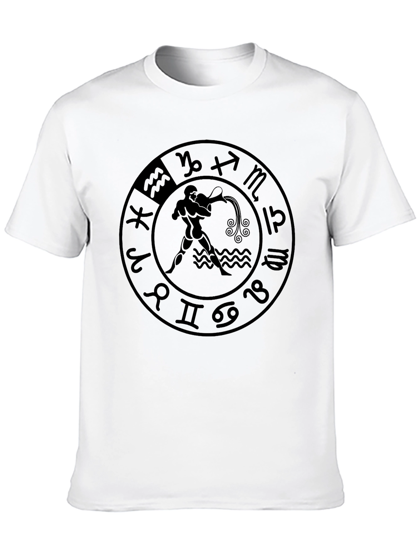 Aquarius Zodiac Sign T-Shirt - Black Graphic Tee