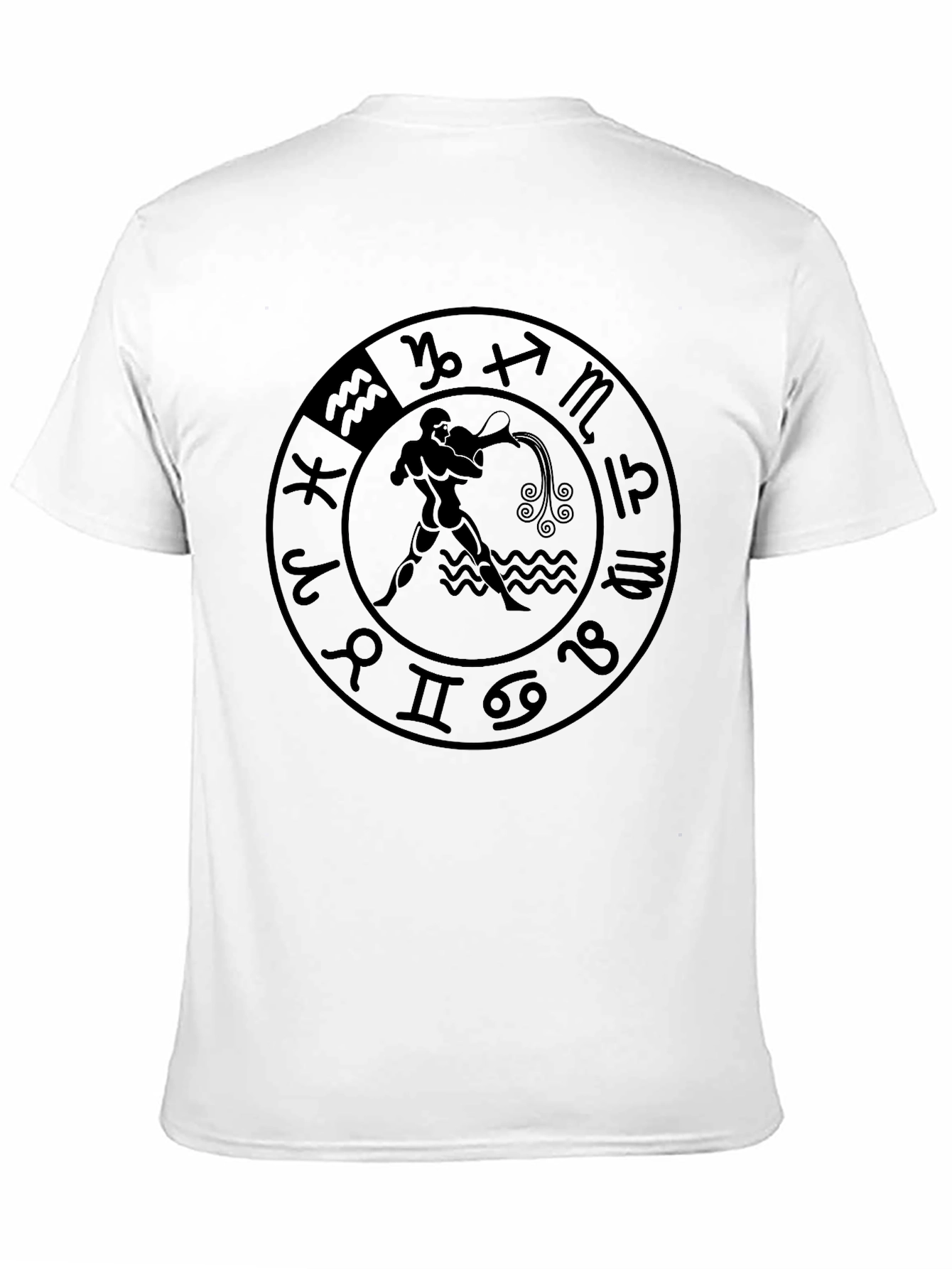Aquarius Zodiac Sign T-Shirt - Black Graphic Tee