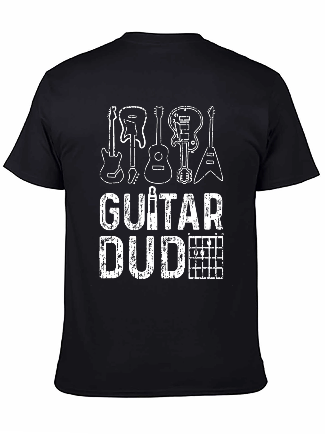 Guitar Dude Black T-Shirt - Music Lover Tee