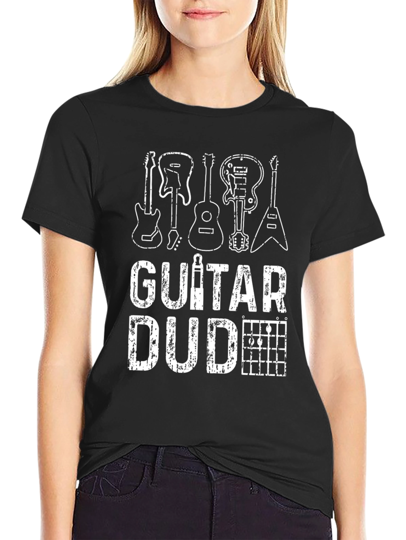 Guitar Dude Black T-Shirt - Music Lover Tee