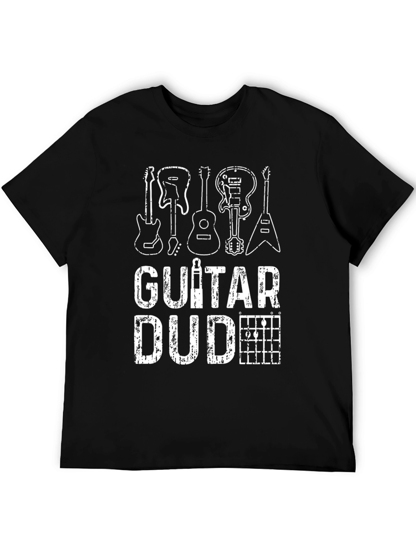 Guitar Dude Black T-Shirt - Music Lover Tee