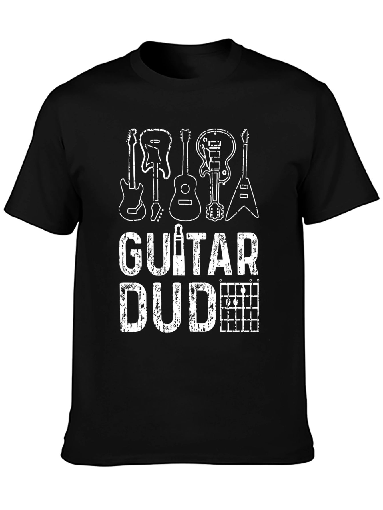 Guitar Dude Black T-Shirt - Music Lover Tee