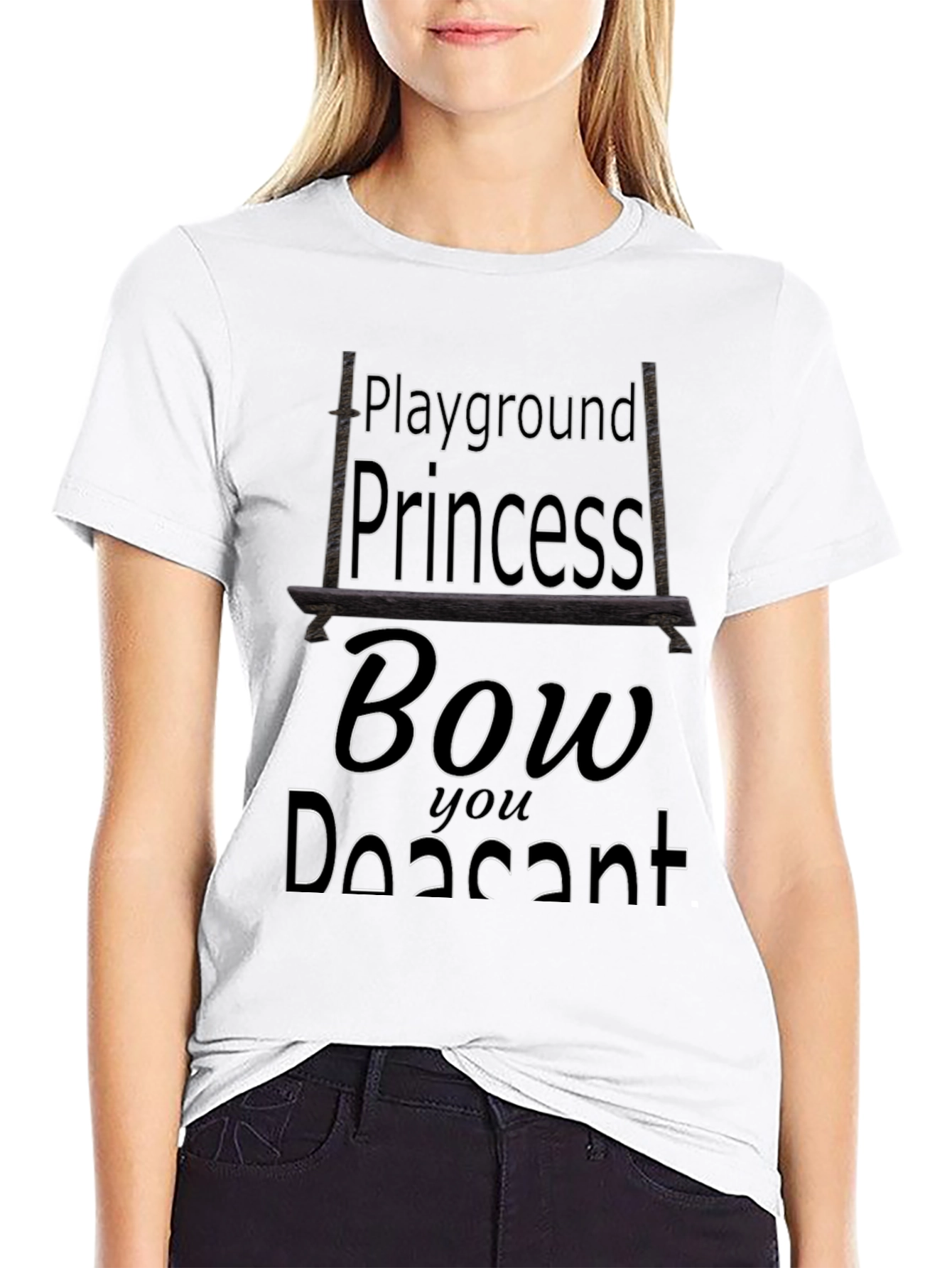 Playground Princess Bow You Peasant Black T-Shirt
