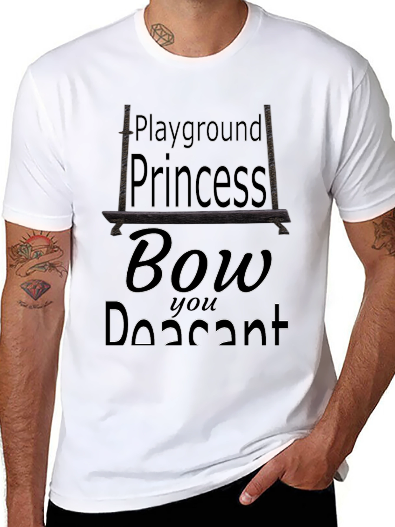 Playground Princess Bow You Peasant Black T-Shirt