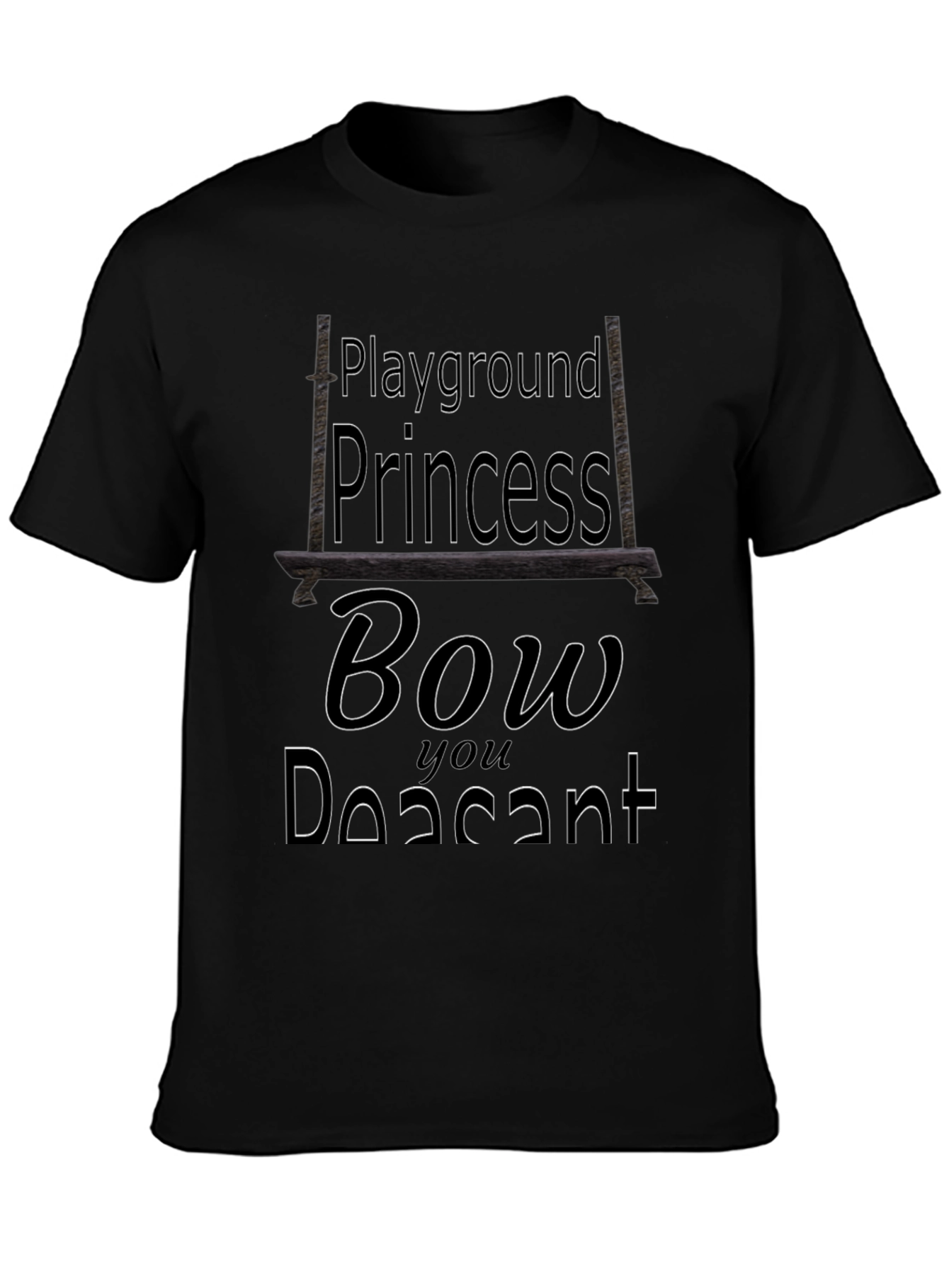 Playground Princess Bow You Peasant Black T-Shirt