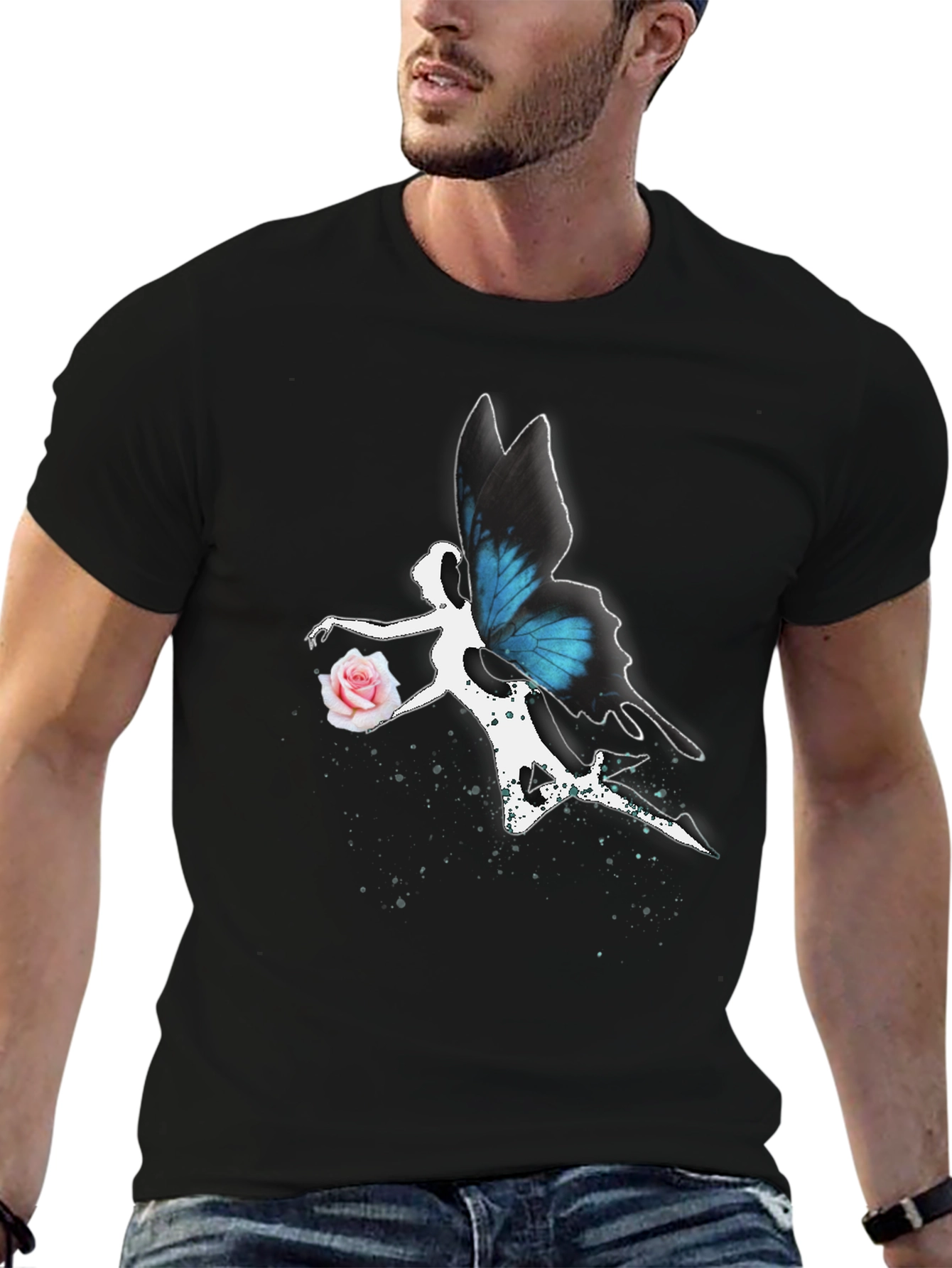 Butterfly Fairy Graphic Tee - Black