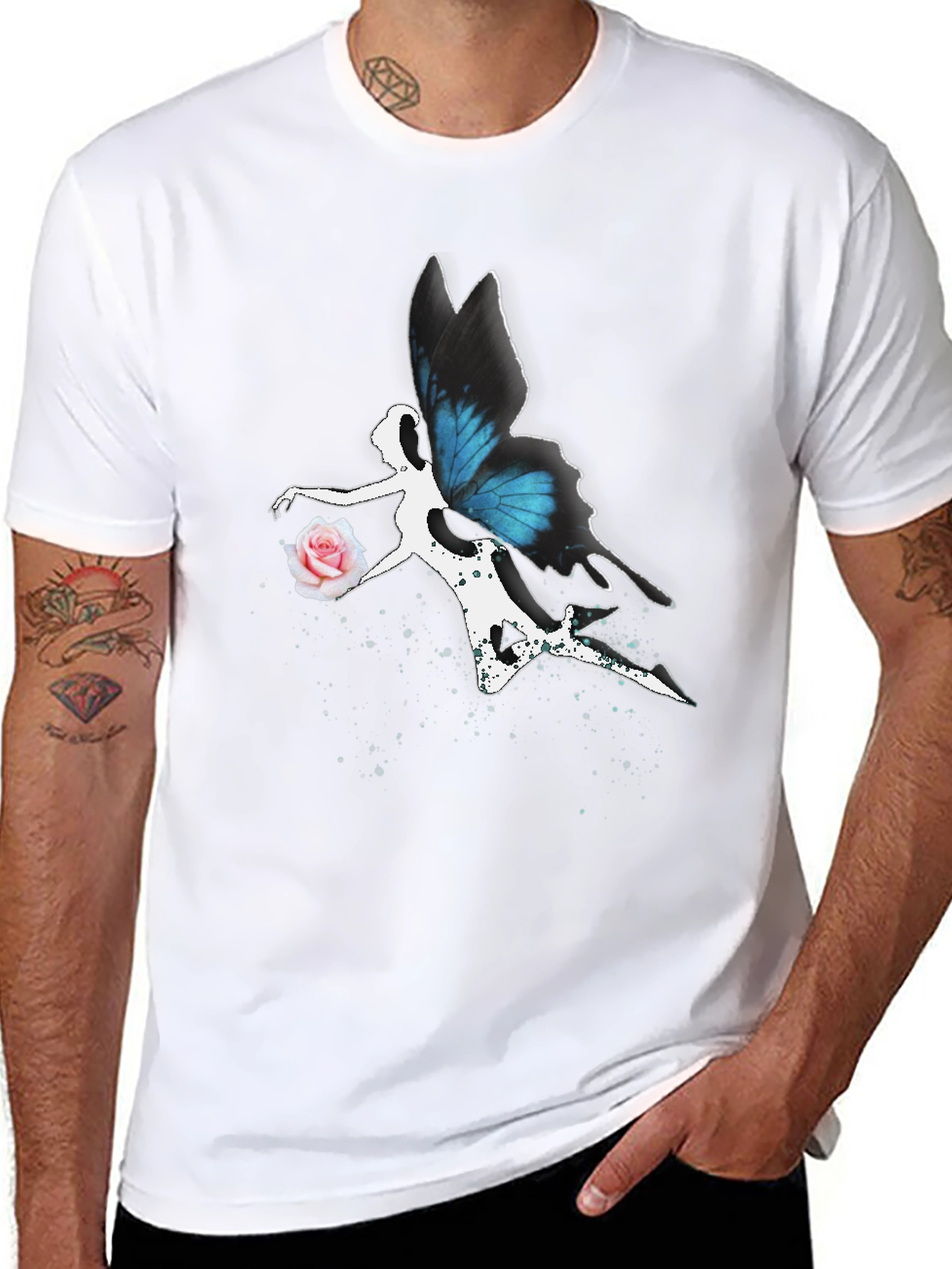 Butterfly Fairy Graphic Tee - Black