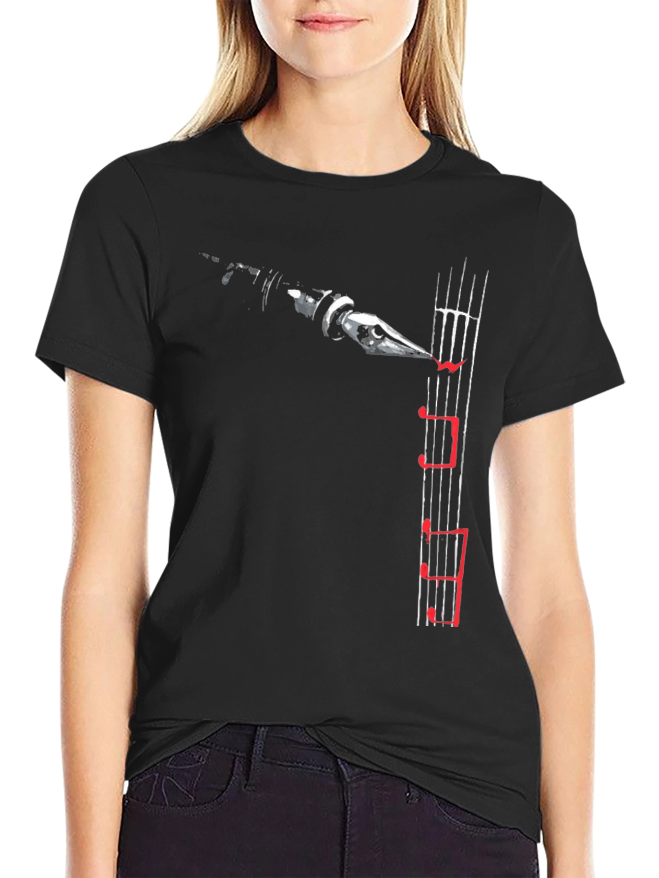 Musical Notes Graphic Print T-Shirt