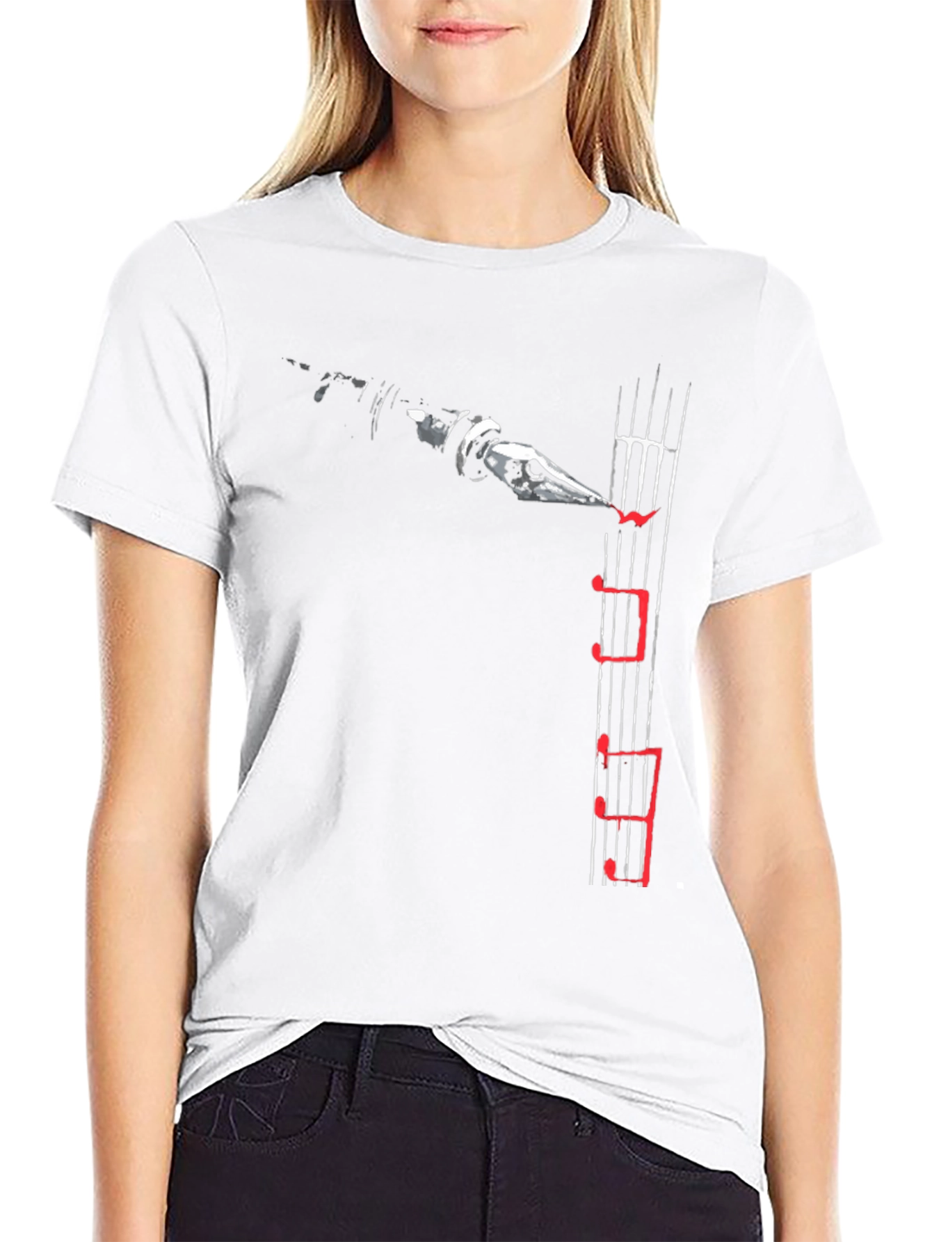 Musical Notes Graphic Print T-Shirt