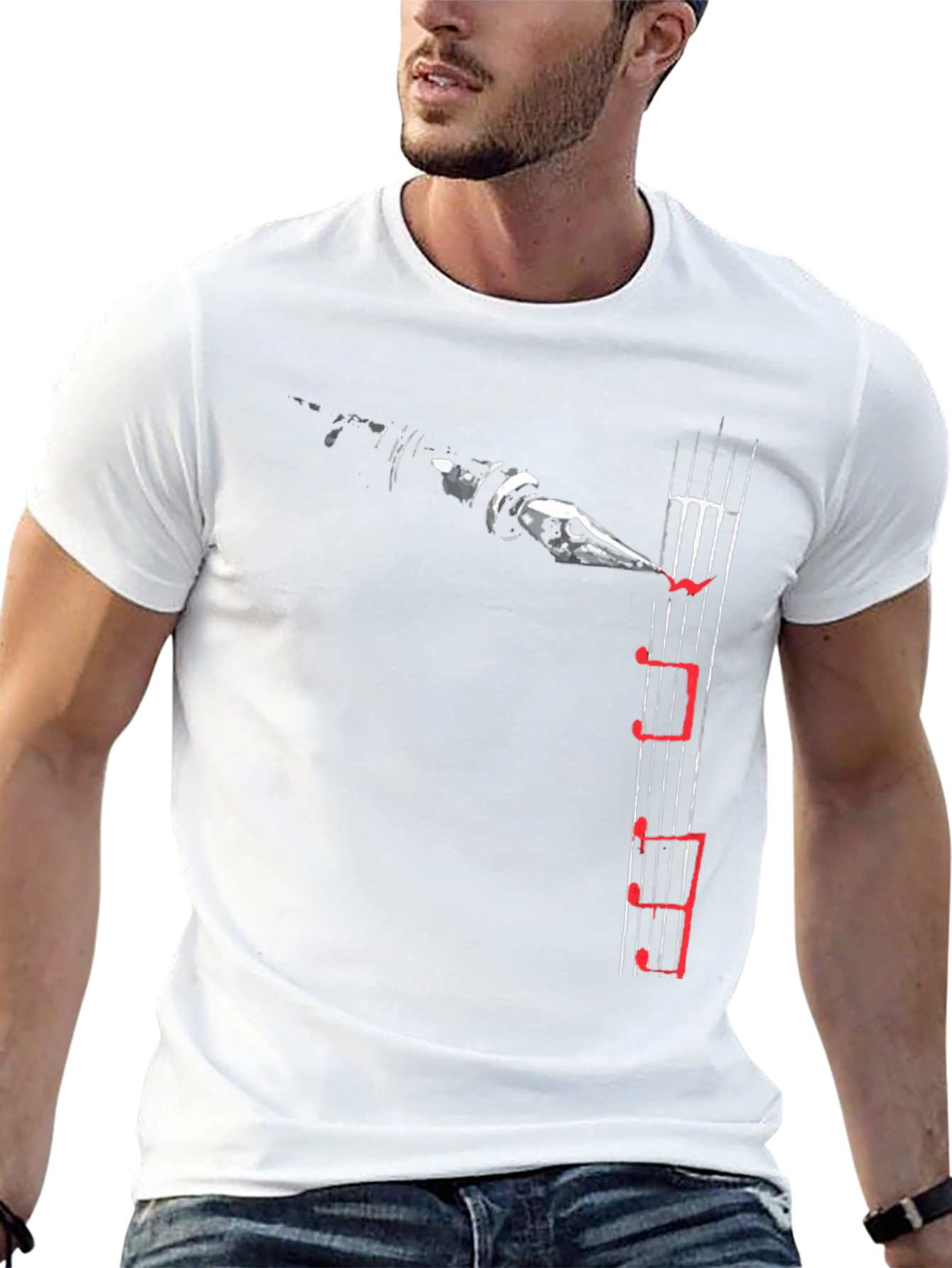Musical Notes Graphic Print T-Shirt