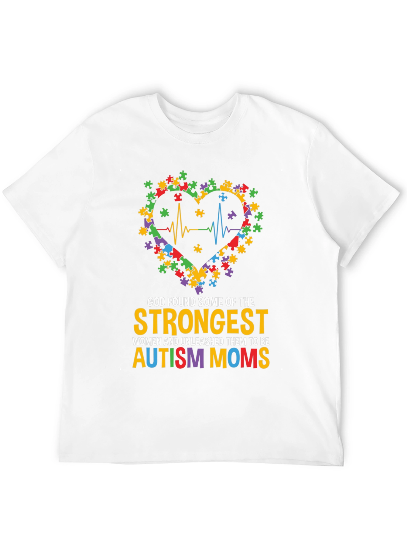 Autism Mom Heart Puzzle Graphic T-Shirt