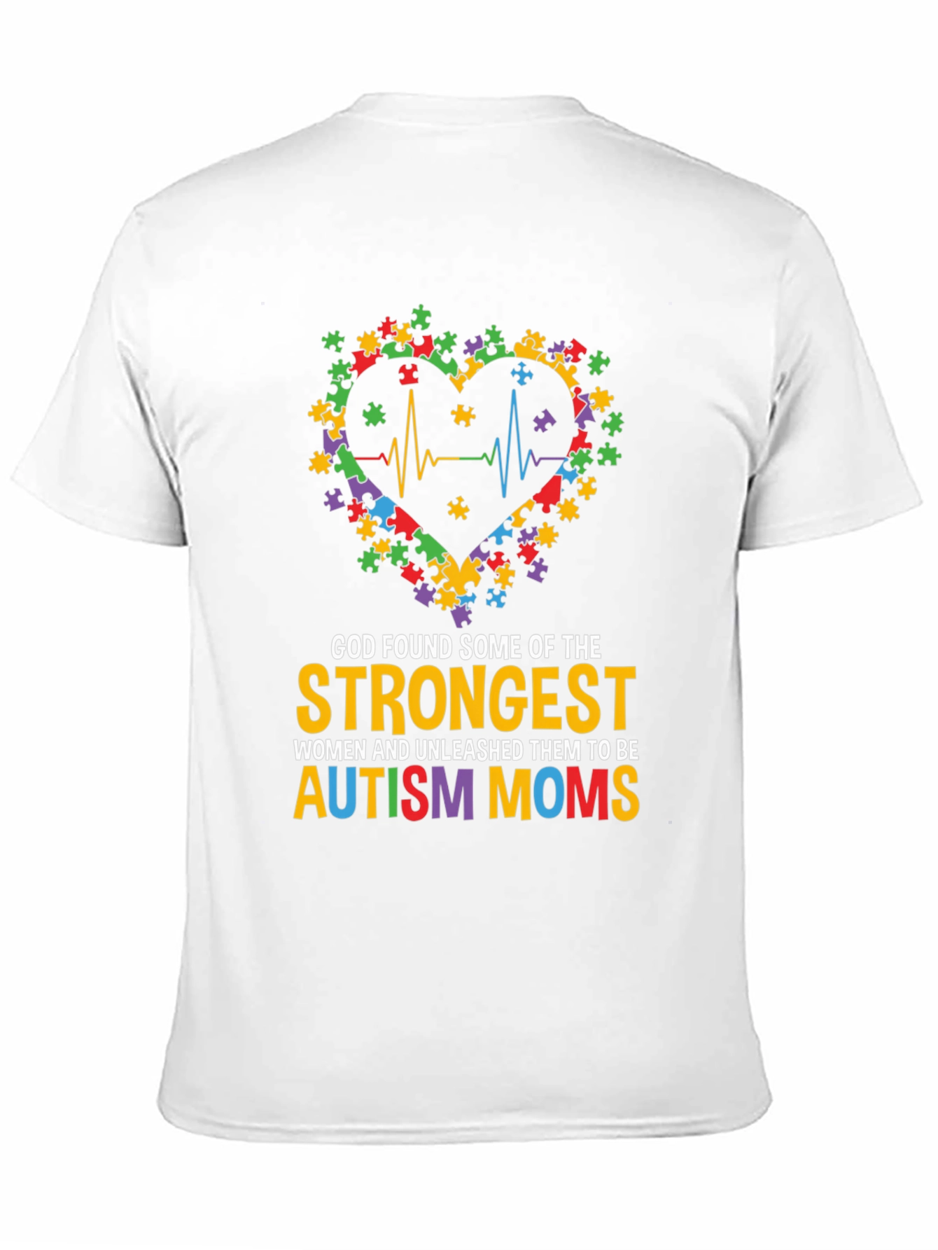 Autism Mom Heart Puzzle Graphic T-Shirt