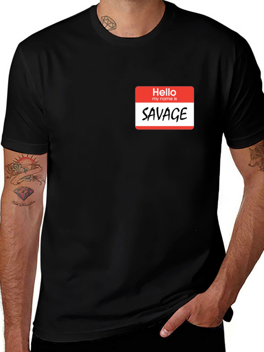Savage Name Tag Graphic Black T-Shirt