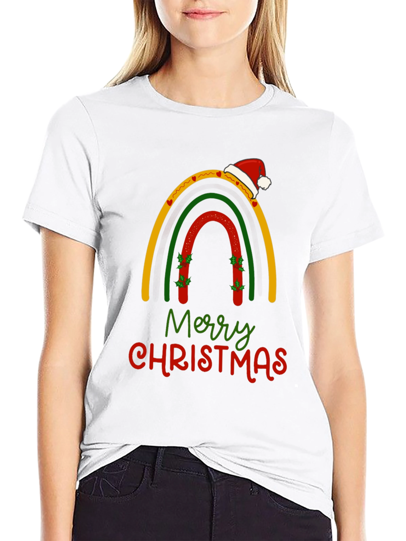 Festive Christmas Rainbow Graphic T-Shirt