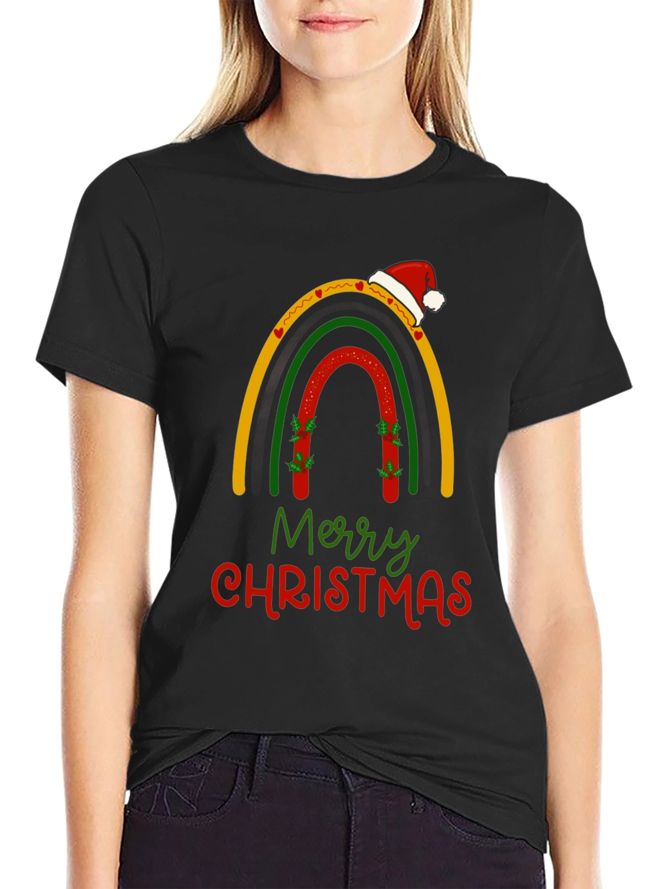 Festive Christmas Rainbow Graphic T-Shirt