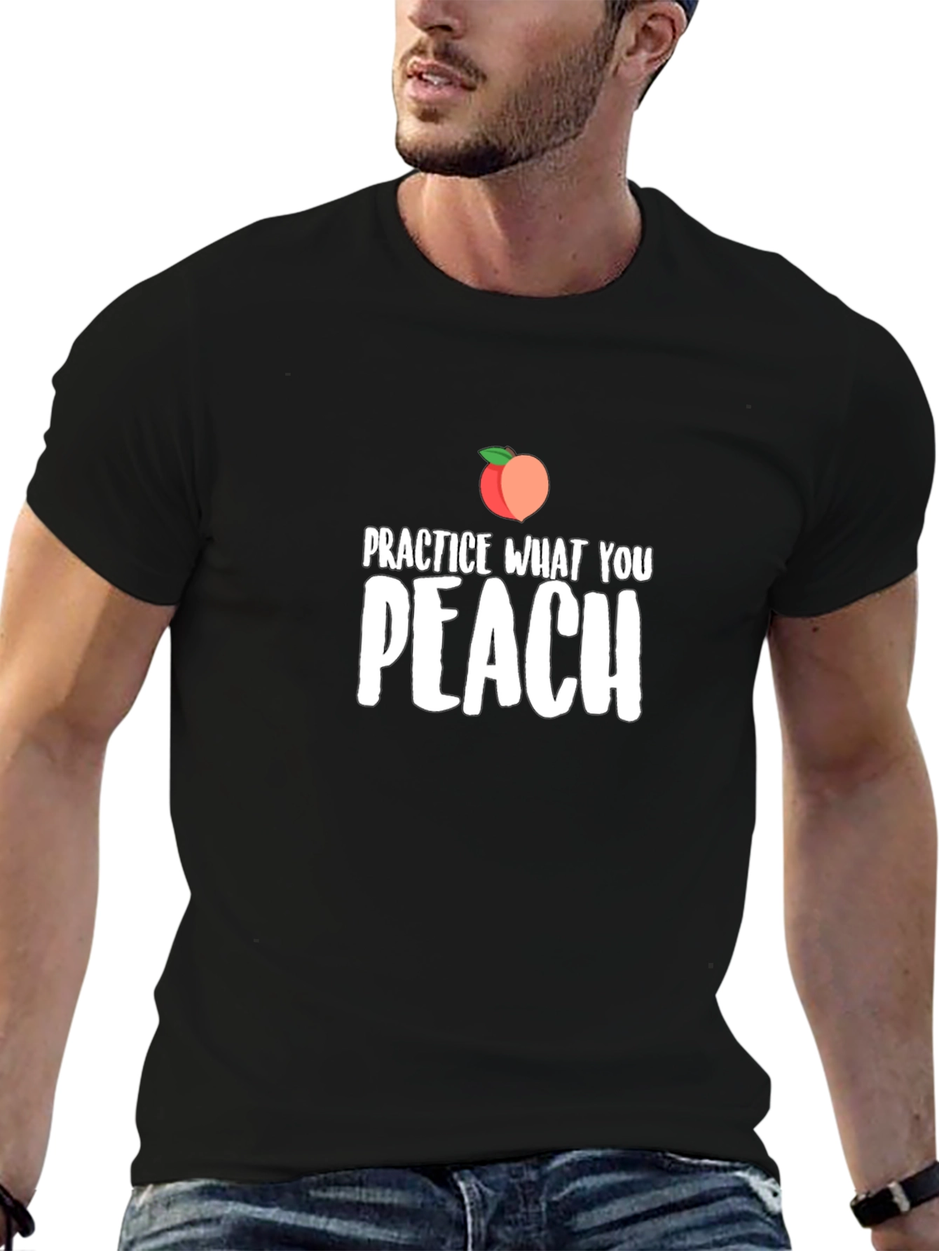 Practice What You Peach T-Shirt - Black