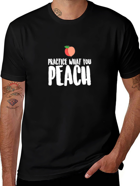 Practice What You Peach T-Shirt - Black