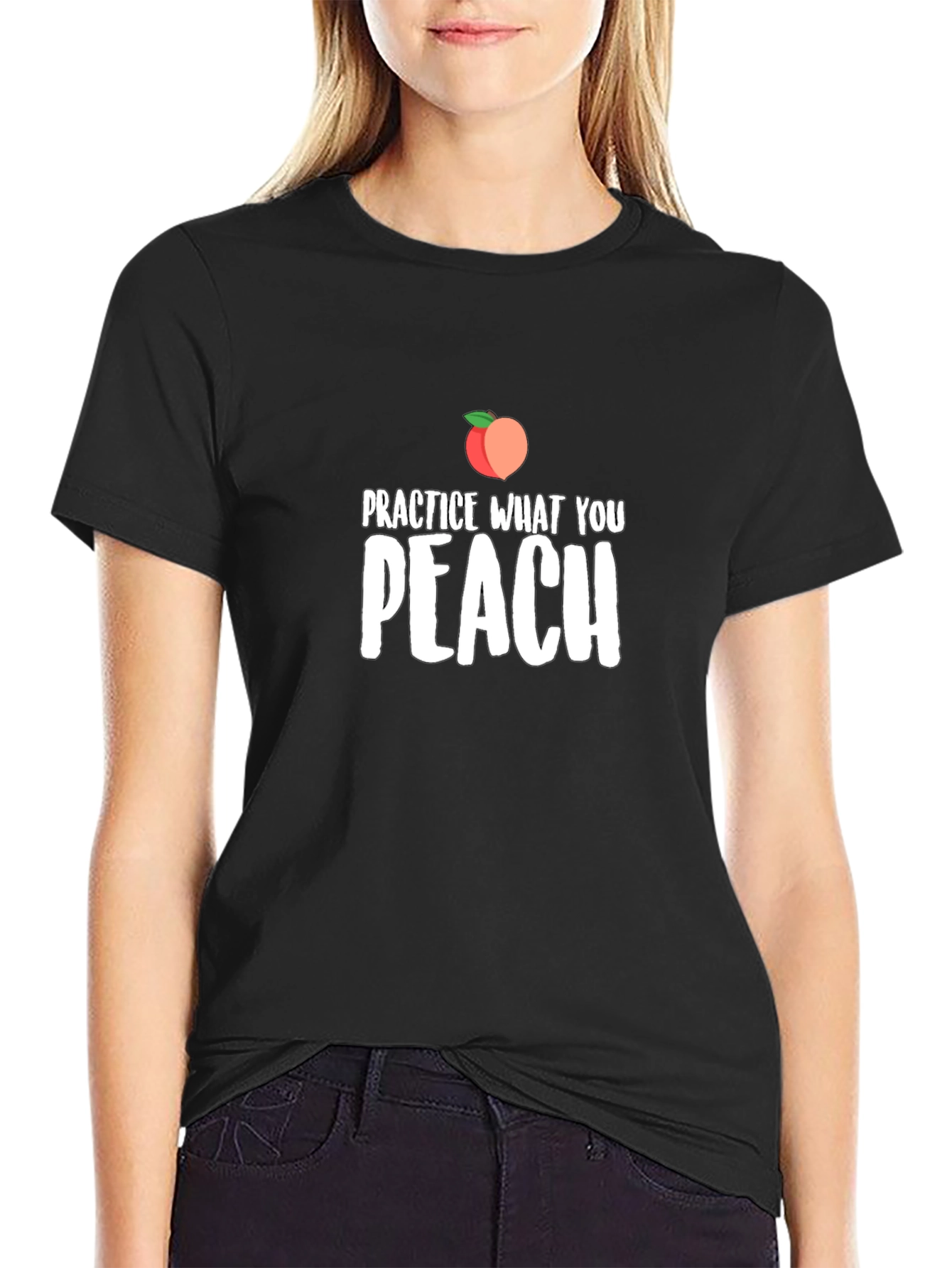 Practice What You Peach T-Shirt - Black