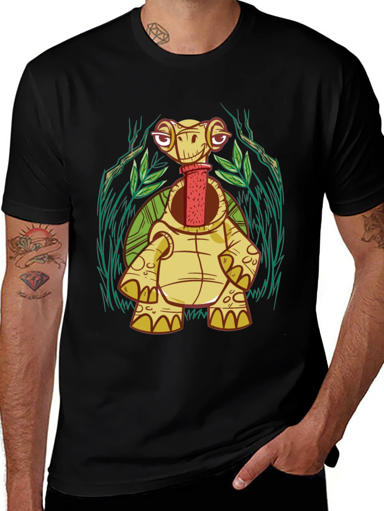 Cartoon Turtle Graphic Tee - Unique Design