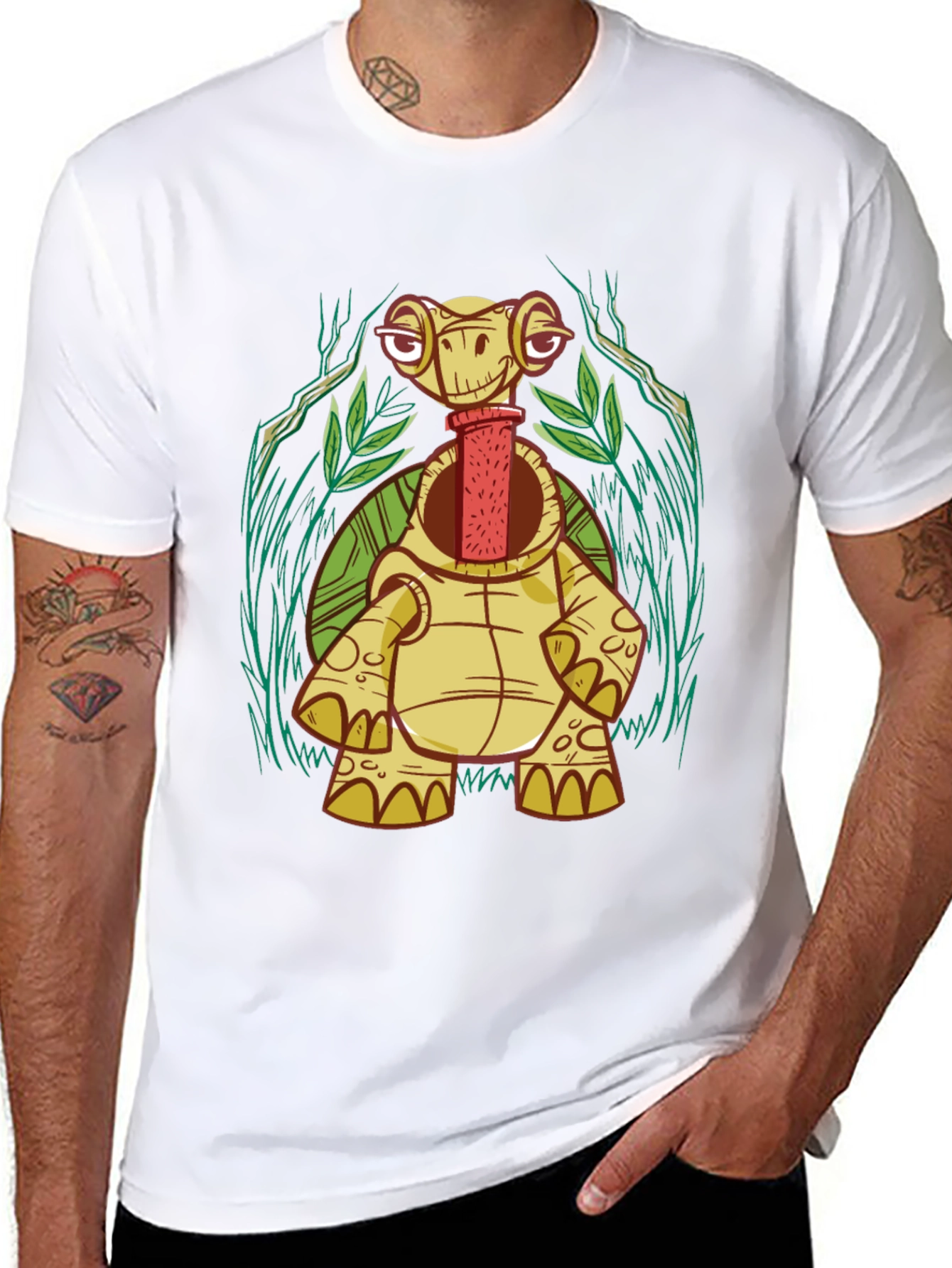 Cartoon Turtle Graphic Tee - Unique Design